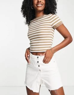 Urban Revivo Asymmetric Detail Denim Shorts In White For Women -Urban Revivo Sales unnamed file 1660