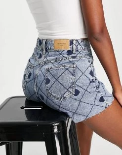 Urban Revivo Heart Denim Shorts In Blue For Women -Urban Revivo Sales unnamed file 1670