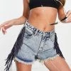 Urban Revivo Fringe Detail Denim Shorts In Blue For Women 1 Urban Revivo Fringe Detail Denim Shorts In Blue For Women -Urban Revivo Sales unnamed file 1678