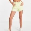 Urban Revivo Raw Hem Denim Shorts In Yellow For Women -Urban Revivo Sales unnamed file 1693