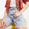 Urban Revivo Denim Shorts With Rips In Light Blue For Women -Urban Revivo Sales unnamed file 1748
