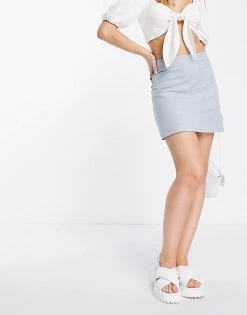 Urban Revivo Wrap Front Mini Skirt In Blue For Women -Urban Revivo Sales unnamed file 1785