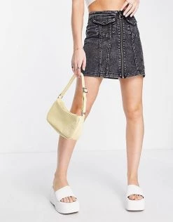 Urban Revivo Zip Front Denim Mini Skirt In Black For Women -Urban Revivo Sales unnamed file 1811