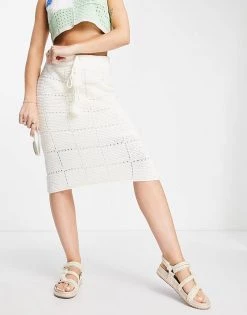 Urban Revivo Stripped Midi Skirt In Off White For Women -Urban Revivo Sales unnamed file 1815