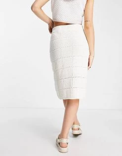 Urban Revivo Stripped Midi Skirt In Off White For Women -Urban Revivo Sales unnamed file 1816
