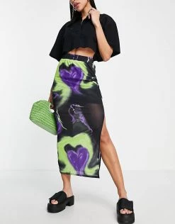 Urban Revivo Marble Print Midi Skirt In Multi For Women -Urban Revivo Sales unnamed file 1831