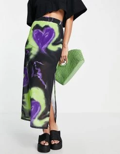 Urban Revivo Marble Print Midi Skirt In Multi For Women -Urban Revivo Sales unnamed file 1832