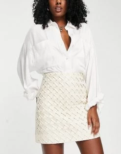 Urban Revivo Woven Detail Mini Skirt In Off White For Women -Urban Revivo Sales unnamed file 1875