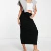 Urban Revivo Knitted Midi Skirt In Black For Women -Urban Revivo Sales unnamed file 1893