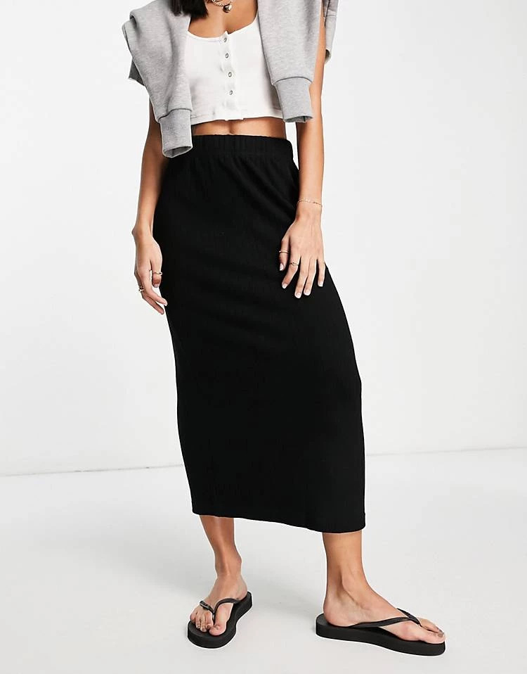 Urban Revivo Knitted Midi Skirt In Black For Women 5 Urban Revivo Knitted Midi Skirt In Black For Women - Image 3