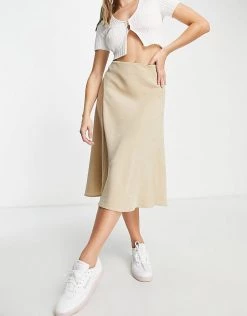 Urban Revivo Midi Skirt In Beige For Women -Urban Revivo Sales unnamed file 1906