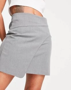 Urban Revivo Wrap Detail Mini Skirt In Grey For Women -Urban Revivo Sales unnamed file 1910