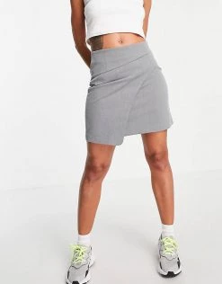 Urban Revivo Wrap Detail Mini Skirt In Grey For Women -Urban Revivo Sales unnamed file 1912