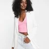 Urban Revivo Single Breasted Blazer In Off White For Women