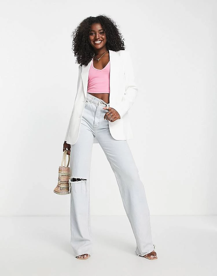 Urban Revivo Single Breasted Blazer In Off White For Women 5 Urban Revivo Single Breasted Blazer In Off White For Women - Image 3