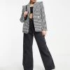 Urban Revivo Co-ord Blazer In Houndstooth For Women Grey Checkered -Urban Revivo Sales unnamed file 1958