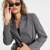 Urban Revivo Belted Blazer In Grey For Women