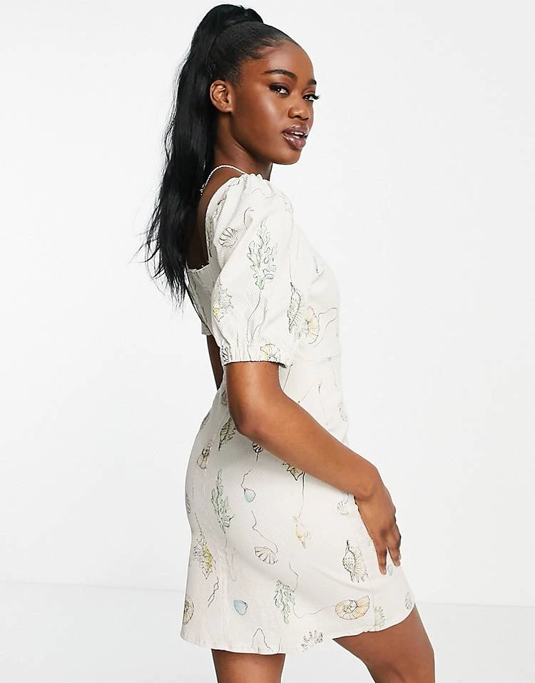 Urban Revivo Puff Sleeve Mini Dress In Off White For Women 5 Urban Revivo Puff Sleeve Mini Dress In Off White For Women - Image 3