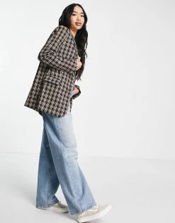 Urban Revivo Check Print Blazer In Brown For Women -Urban Revivo Sales unnamed file 1985