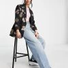 Urban Revivo Floral Print Blazer In Grey For Women