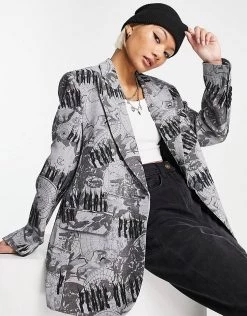 Urban Revivo Blazer In Grey Print For Women -Urban Revivo Sales unnamed file 2012