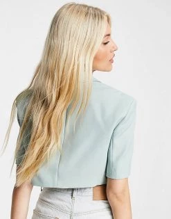 Urban Revivo Short Sleeve Cropped Blazer In Green For Women -Urban Revivo Sales unnamed file 2025