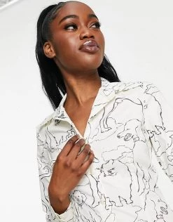 Urban Revivo Dog Print Mini Dress In Beige For Women -Urban Revivo Sales unnamed file 203