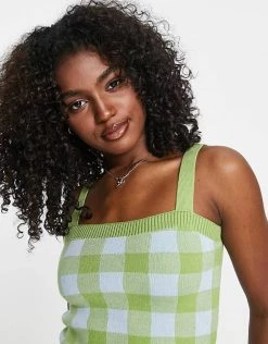 Urban Revivo Checked Knitted Vest In Blue For Women Blue Check -Urban Revivo Sales unnamed file 2046