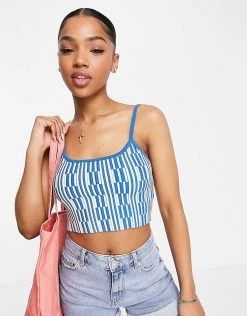 Urban Revivo Knitted Cami Top In Blue Stripe Print For Women -Urban Revivo Sales unnamed file 2052