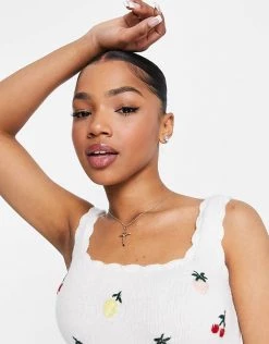 Urban Revivo Knitted Embroidered Cami Top In White For Women -Urban Revivo Sales unnamed file 2062