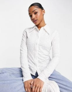 Urban Revivo Textured Shirt In White For Women -Urban Revivo Sales unnamed file 2107