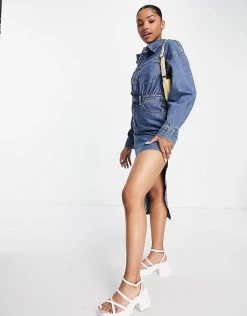 Urban Revivo Denim Midi Shirt Dress In Blue For Women -Urban Revivo Sales unnamed file 213