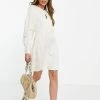 Urban Revivo Oversized Collar Mini Dress In Off White For Women