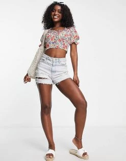 Urban Revivo Co-ord Puff Sleeve Blouse In Red Floral Print For Women -Urban Revivo Sales unnamed file 2155