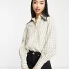 Urban Revivo Floral Embroidered Collar Blouse In Beige For Women -Urban Revivo Sales unnamed file 2173