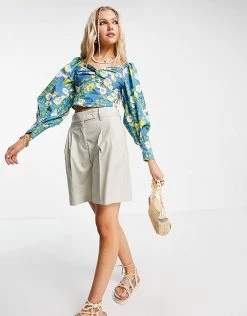 Urban Revivo Floral Print Blouse In Blue For Women -Urban Revivo Sales unnamed file 2181