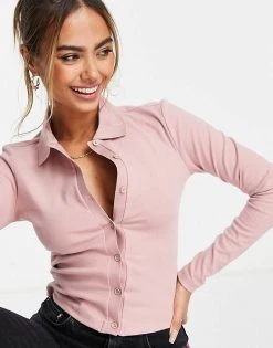 Urban Revivo Polo Neck Long Sleeve Top In Pink For Women -Urban Revivo Sales unnamed file 2191
