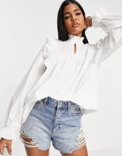 Urban Revivo Frill Detail Blouse In White For Women -Urban Revivo Sales unnamed file 2227