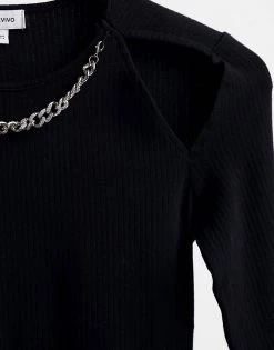 Urban Revivo Cut Out Detail Long Sleeve Top In Black For Women -Urban Revivo Sales unnamed file 2235