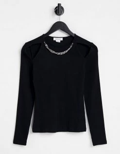 Urban Revivo Cut Out Detail Long Sleeve Top In Black For Women -Urban Revivo Sales unnamed file 2237