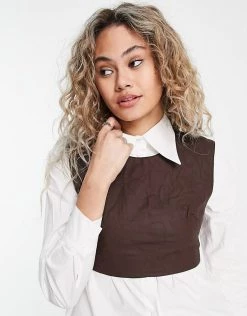 Urban Revivo Quilted Vest In Brown With Under Shirt In White For Women Coffee -Urban Revivo Sales unnamed file 2240