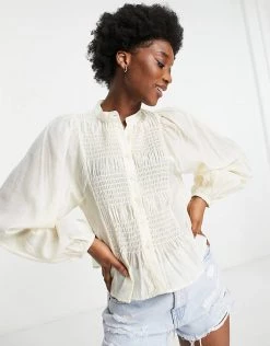 Urban Revivo Shirred Detail Shirt In White For Women -Urban Revivo Sales unnamed file 2272