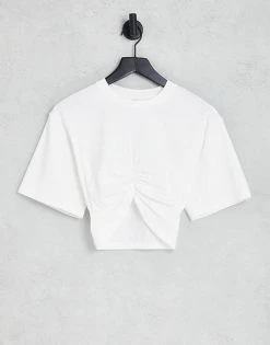 Urban Revivo Cropped Ruched Detail Top In White For Women -Urban Revivo Sales unnamed file 2302
