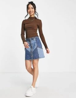 Urban Revivo Lettuce Hem Top In Brown For Women -Urban Revivo Sales unnamed file 2321