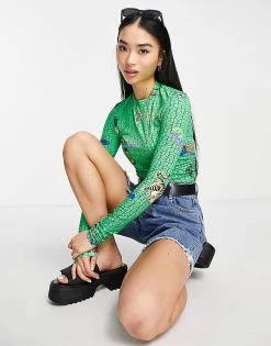 Urban Revivo Long Sleeve Top In Green Print For Women -Urban Revivo Sales unnamed file 2331