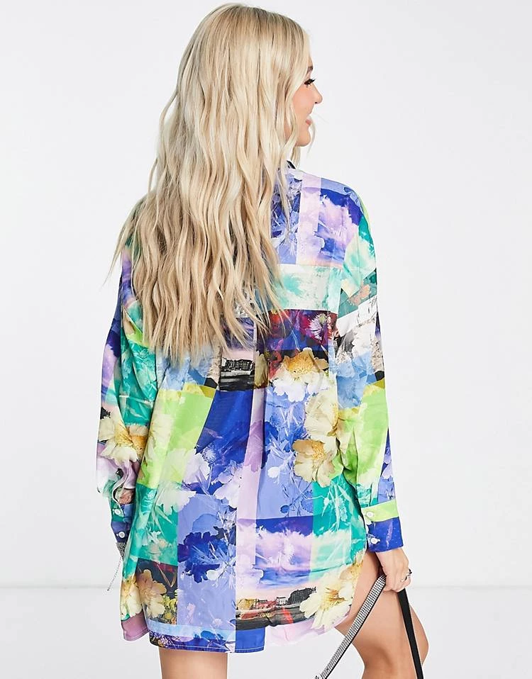 Urban Revivo Abstract Print Shirt In Multi For Women Blue 4 Urban Revivo Abstract Print Shirt In Multi For Women Blue - Image 2