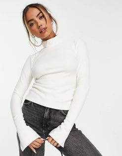 Urban Revivo Polo Neck Long Sleeve Top In White For Women -Urban Revivo Sales unnamed file 2382