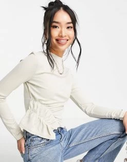 Urban Revivo Ruched Detail Top In Off White For Women -Urban Revivo Sales unnamed file 2385