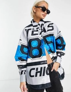 Urban Revivo Slogan Shirt In Grey For Women