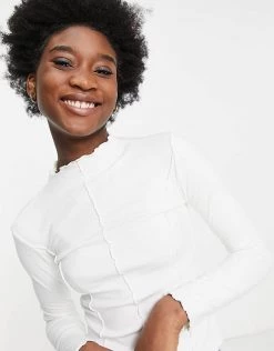 Urban Revivo Long Sleeve Top With Seam Detail In Beige For Women -Urban Revivo Sales unnamed file 2417